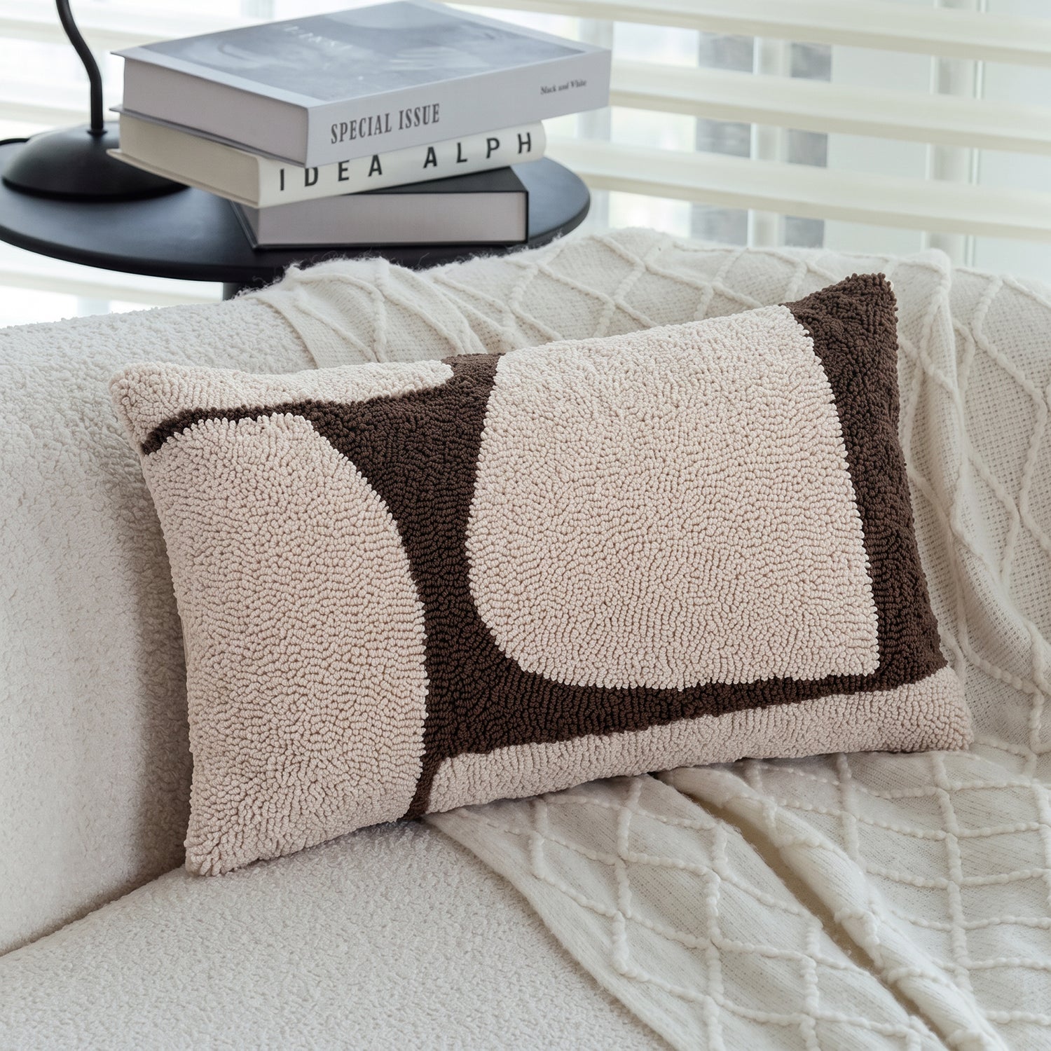 PREVENTA - Cojín Lumbar Orgánico Texturizado Moka 30×50 cm
