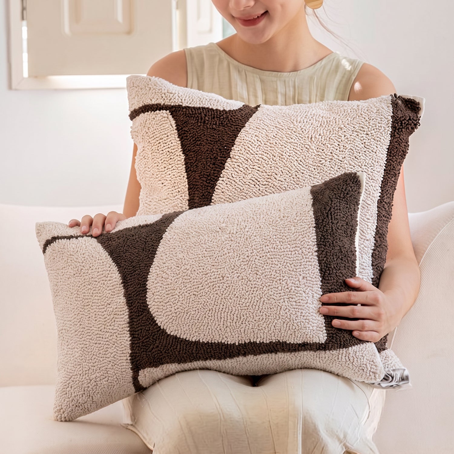 PREVENTA - Cojín Lumbar Orgánico Texturizado Moka 30×50 cm