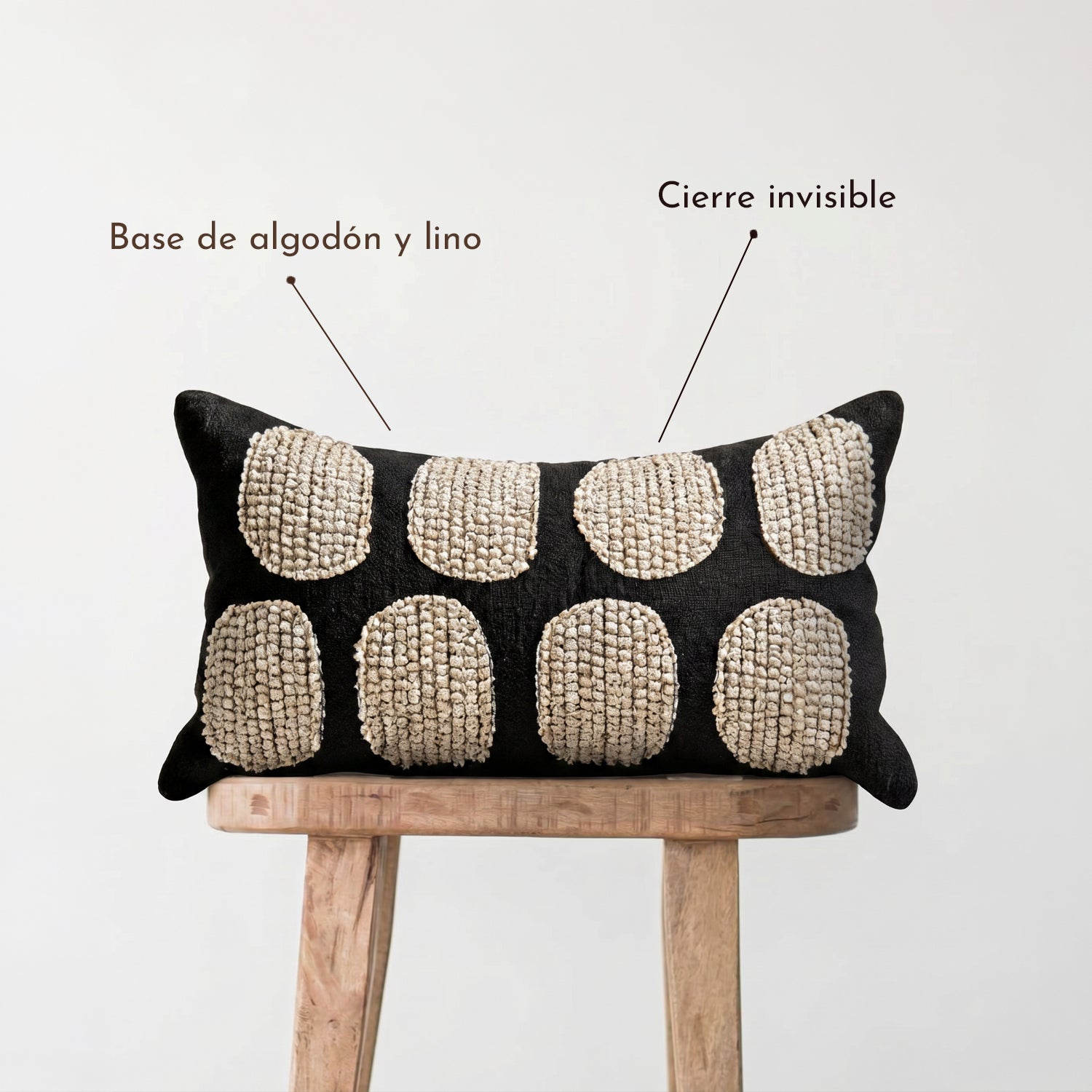 Cojín rectangular de Lino Dots