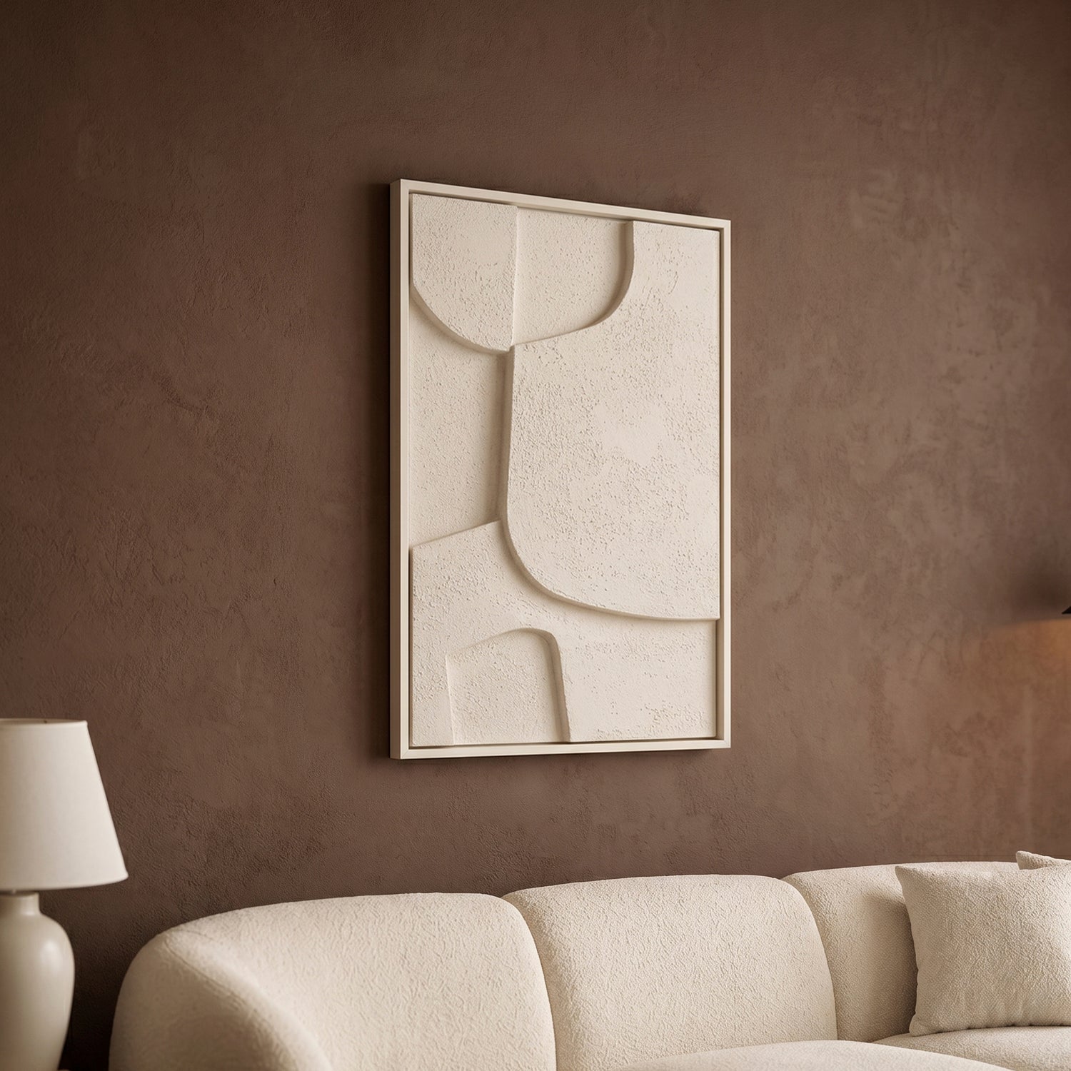 Cuadro Abstracto 3D Beige Sand