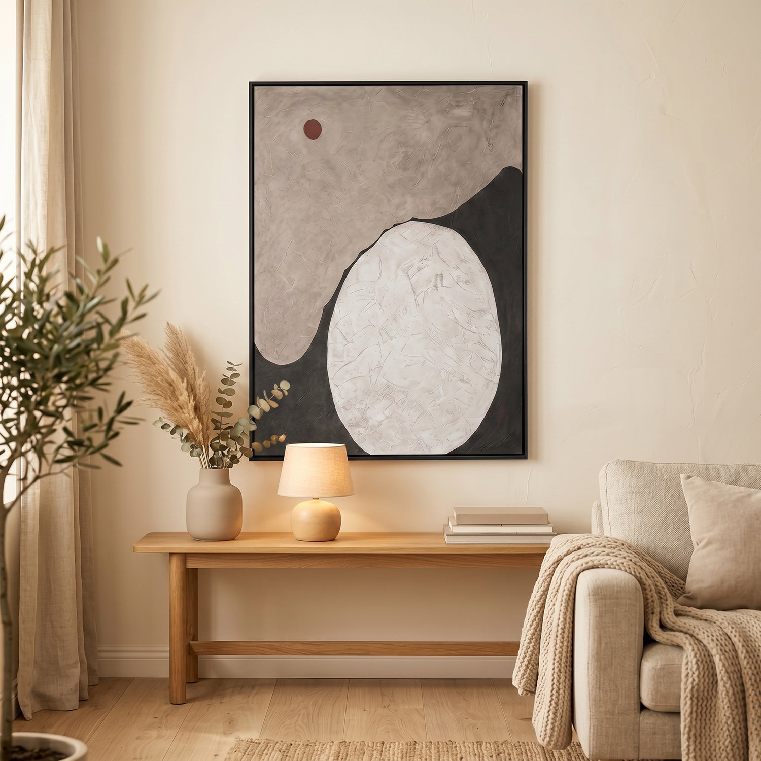 Cuadro Canva Abstracto Neutral Eclipse