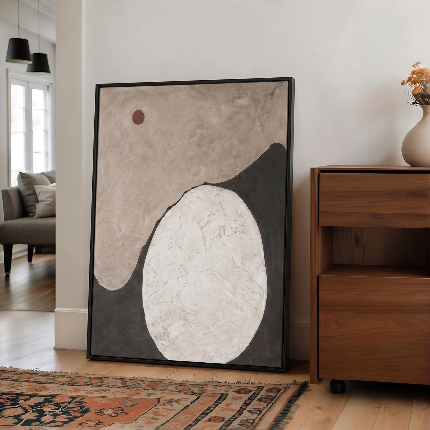 Cuadro Canva Abstracto Neutral Eclipse