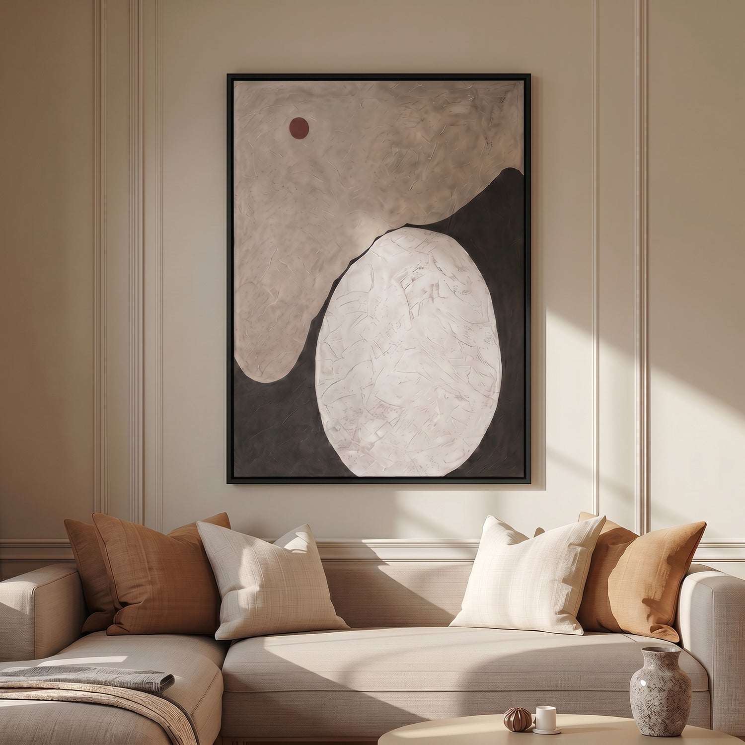 Cuadro Canva Abstracto Neutral Eclipse
