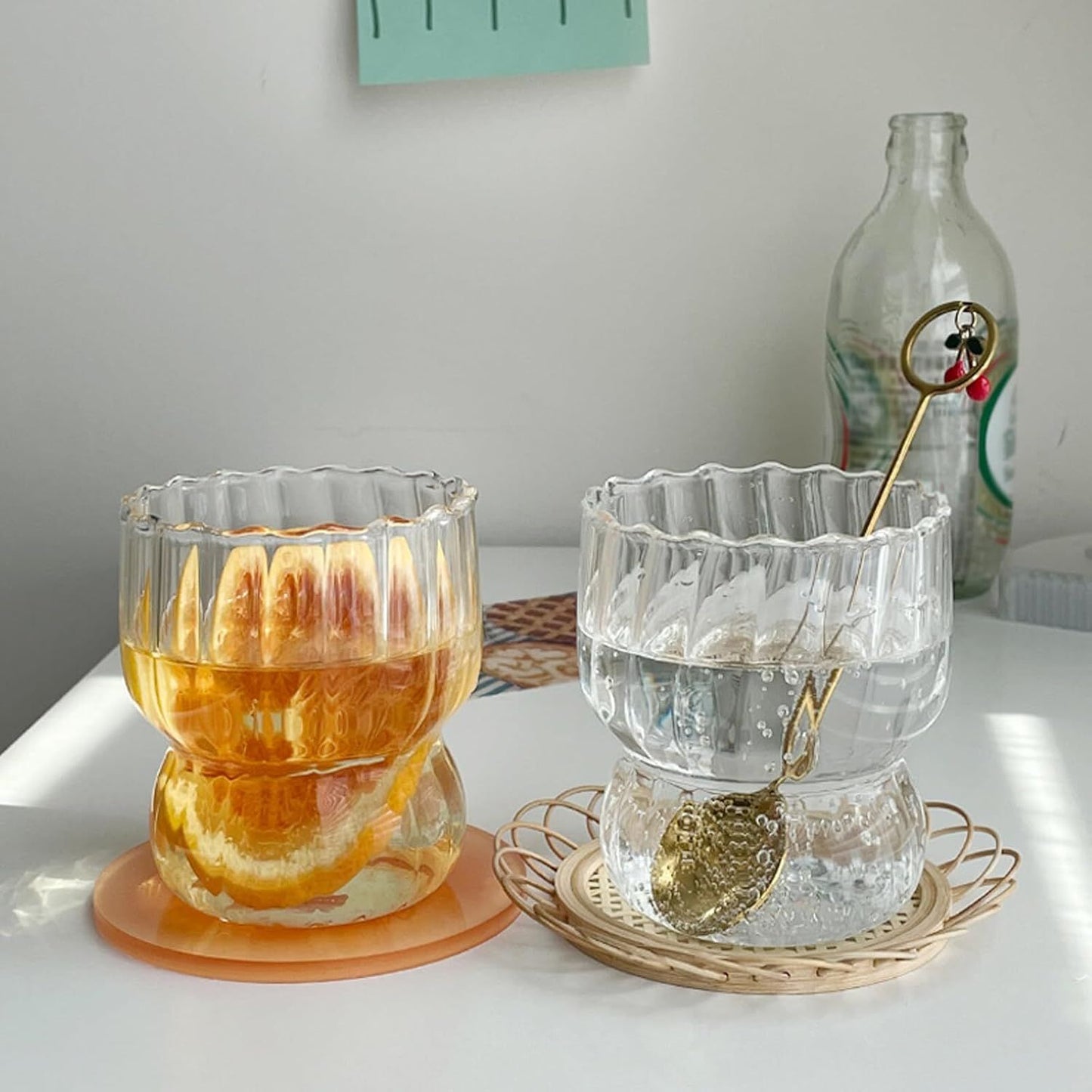 Set 4 Vasos Anchos Lineas Vertical 250ml