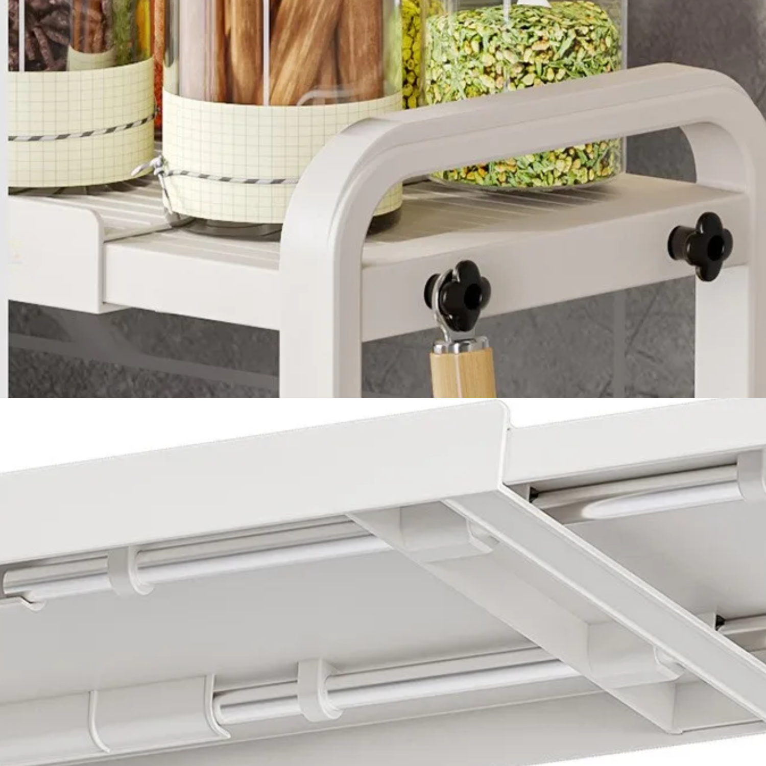 Estante Organizador Extensible Para Cocina 2 Niveles Blanco