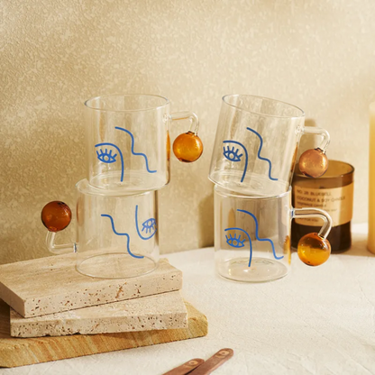 Set 4 Tazas para Café Diseño Arte 180ml