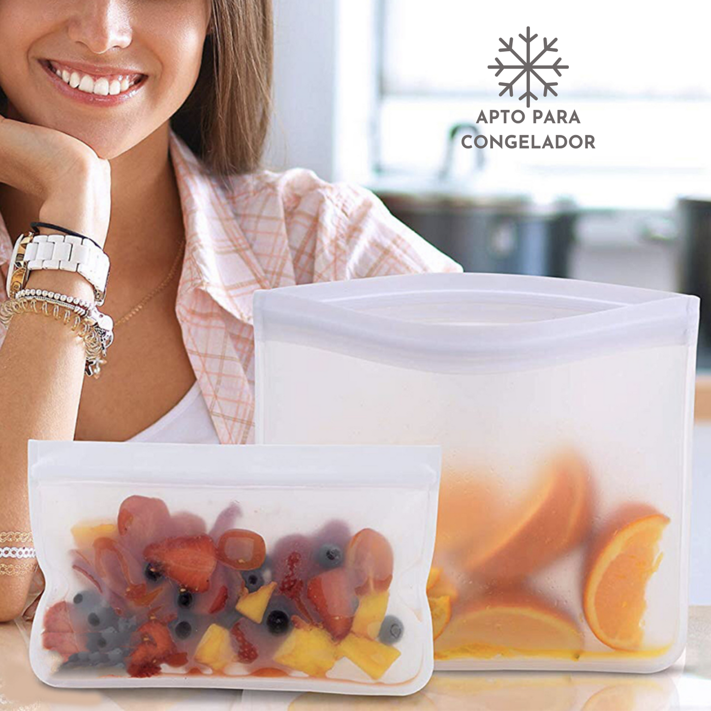 Pack De 3 Bolsas Herméticas De Silicona Para Alimentos