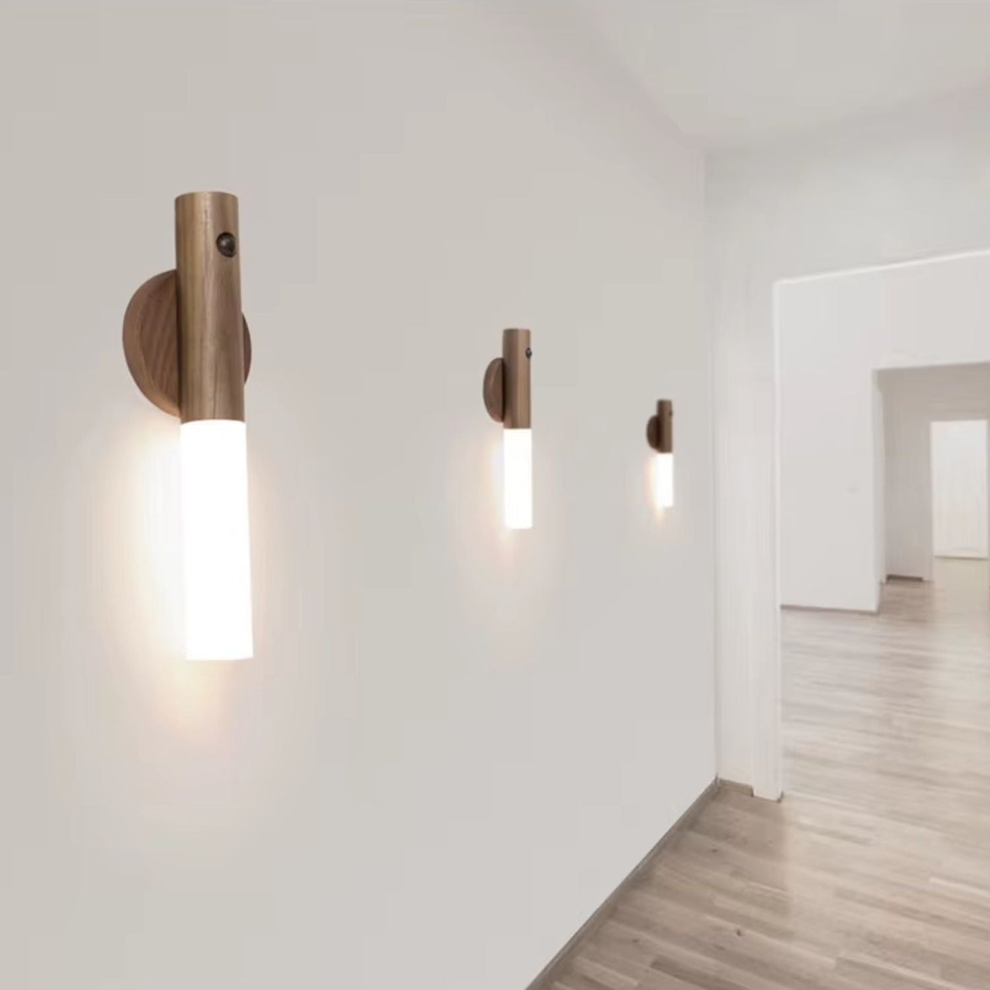 Luz Nocturna Portátil con Sensor Caoba