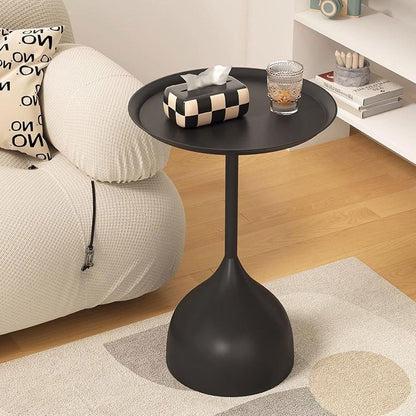 Mesa De Centro Lateral Metal Mate Negro Nórdico
