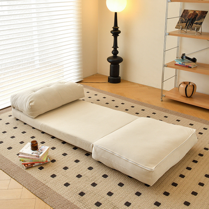 Sofá Cama Plegable Tela Crema