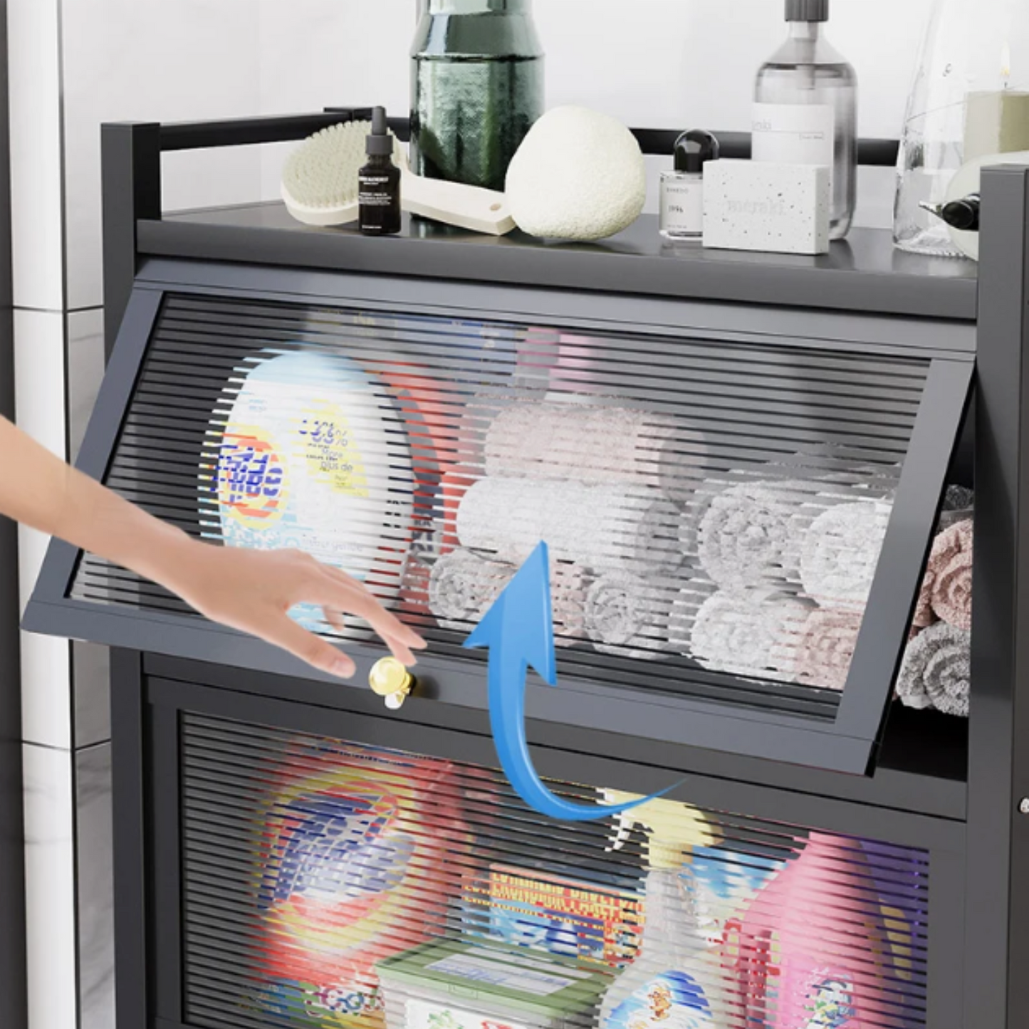 Estante de Lavandería Mueble Rack Negro