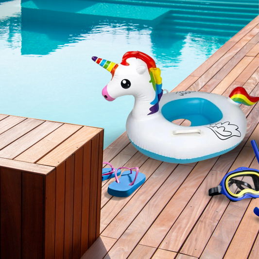 Flotador Inflable De Piscina Para Niños Unicornio 70 Cm