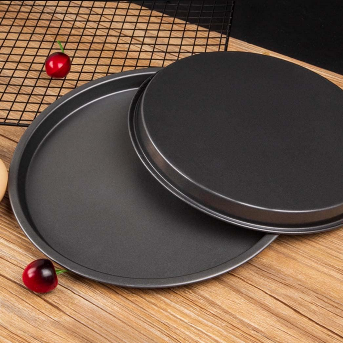 Molde Redondo Liso Para Pizza 24cm Negro