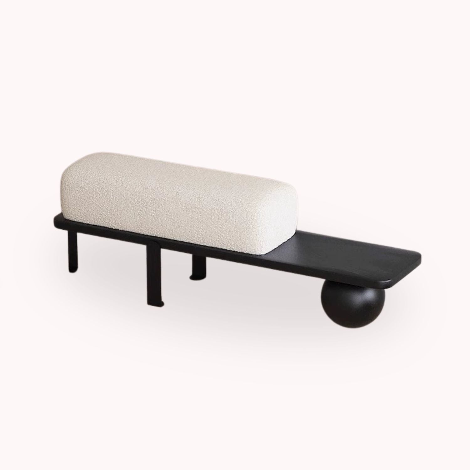 PREVENTA - Taburete Moderno Madera Maciza Negro Ovalado