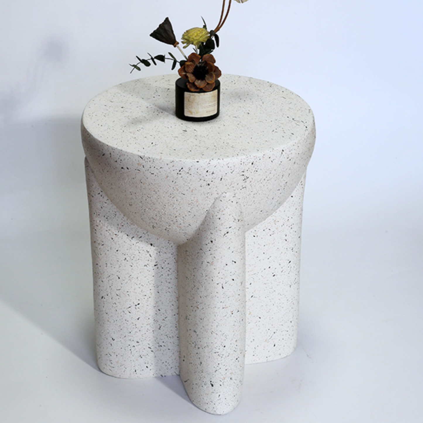 Mesa Lateral Estilo Piedra Crema