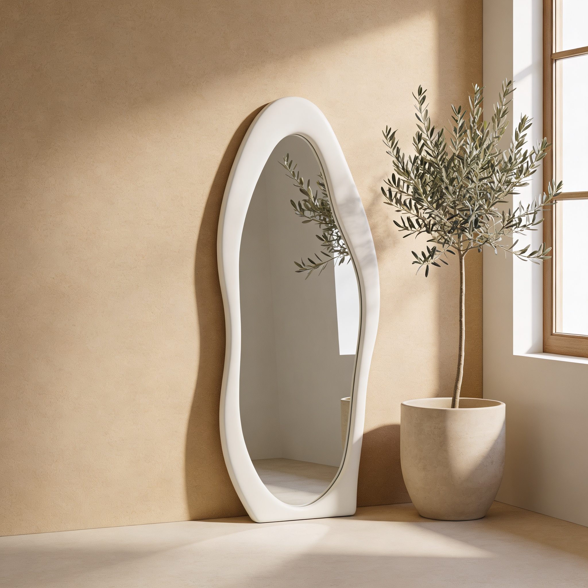 Espejo Decorativo Irregular con Borde Terciopelo