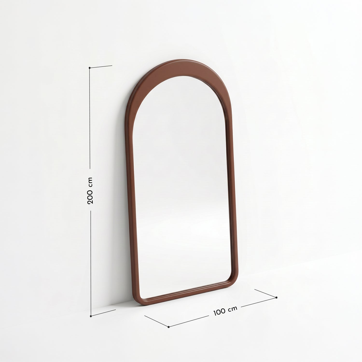 PREVENTA - Espejo Arco Gaia Color Nogal Cuerpo Entero 100x200cm