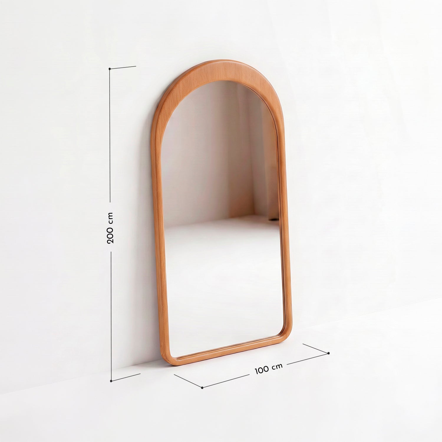 PREVENTA - Espejo Arco Gaia Color Roble Cuerpo Entero 100x200cm