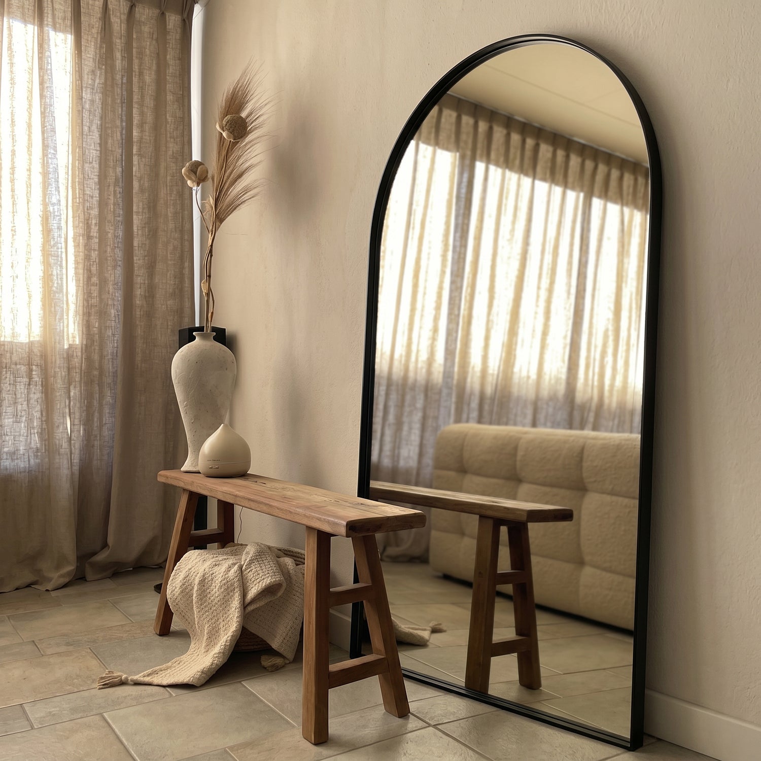 Espejo Arco Industrial Negro XL 190x110cm