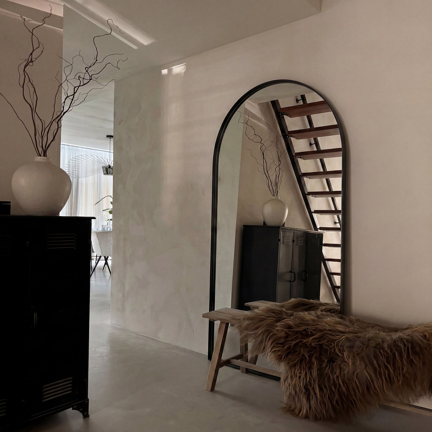 Espejo Arco Industrial Negro XL 190x110cm