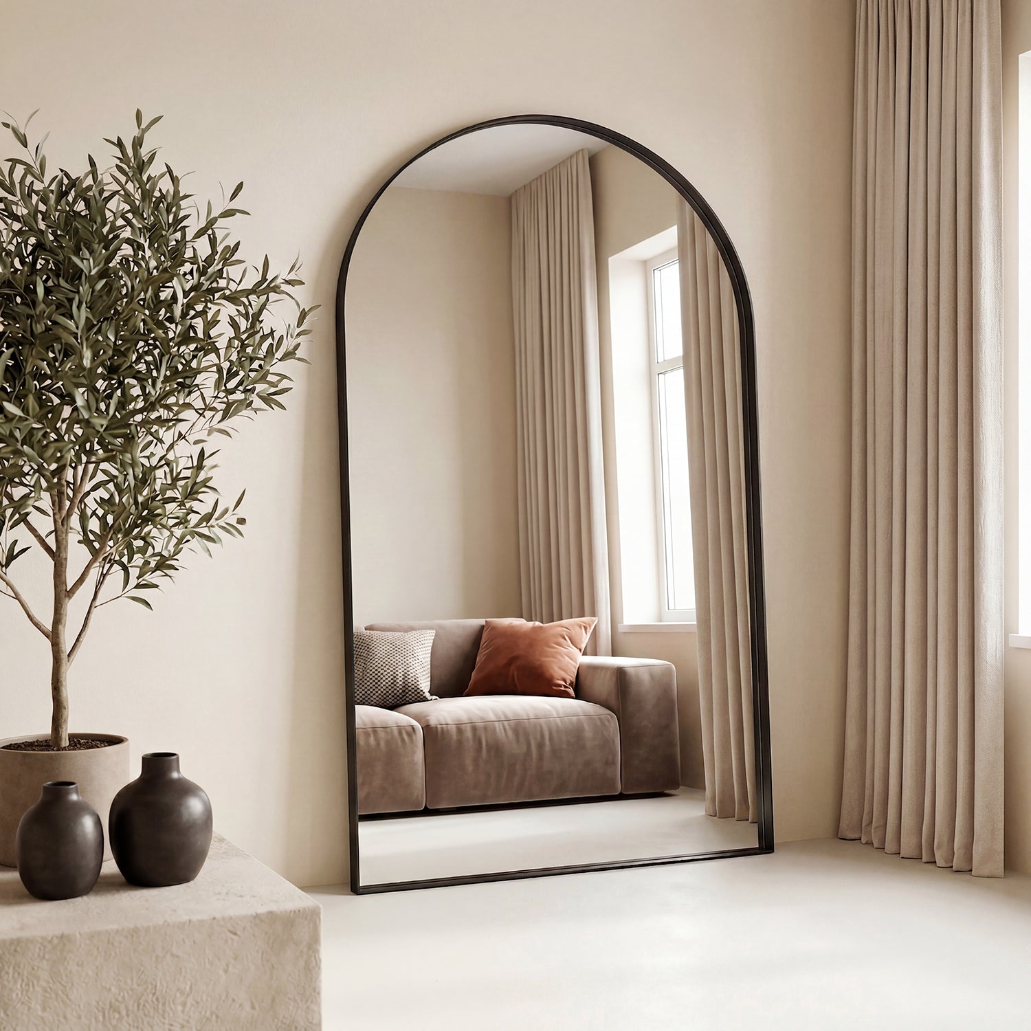 Espejo Arco Industrial Negro XL 190x110cm