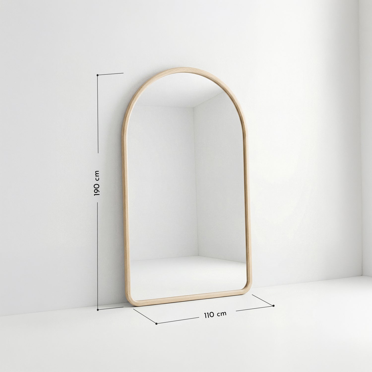 PREVENTA - Espejo Arco Madera Abedul Natural 190x110