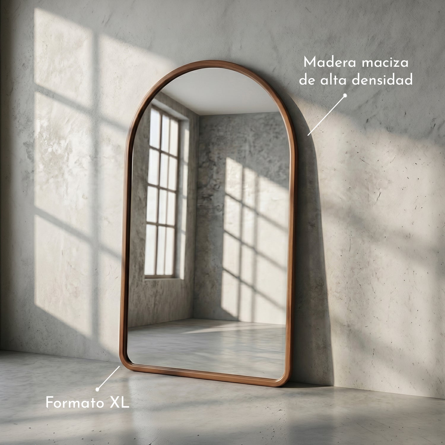PREVENTA - Espejo Arco Madera Nogal Natural 190x110