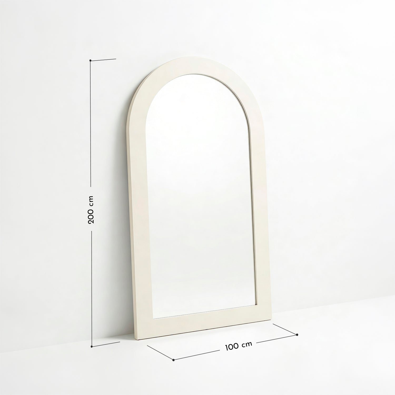 PREVENTA - Espejo Curvo Cuerpo Entero Blanco 200x100cm