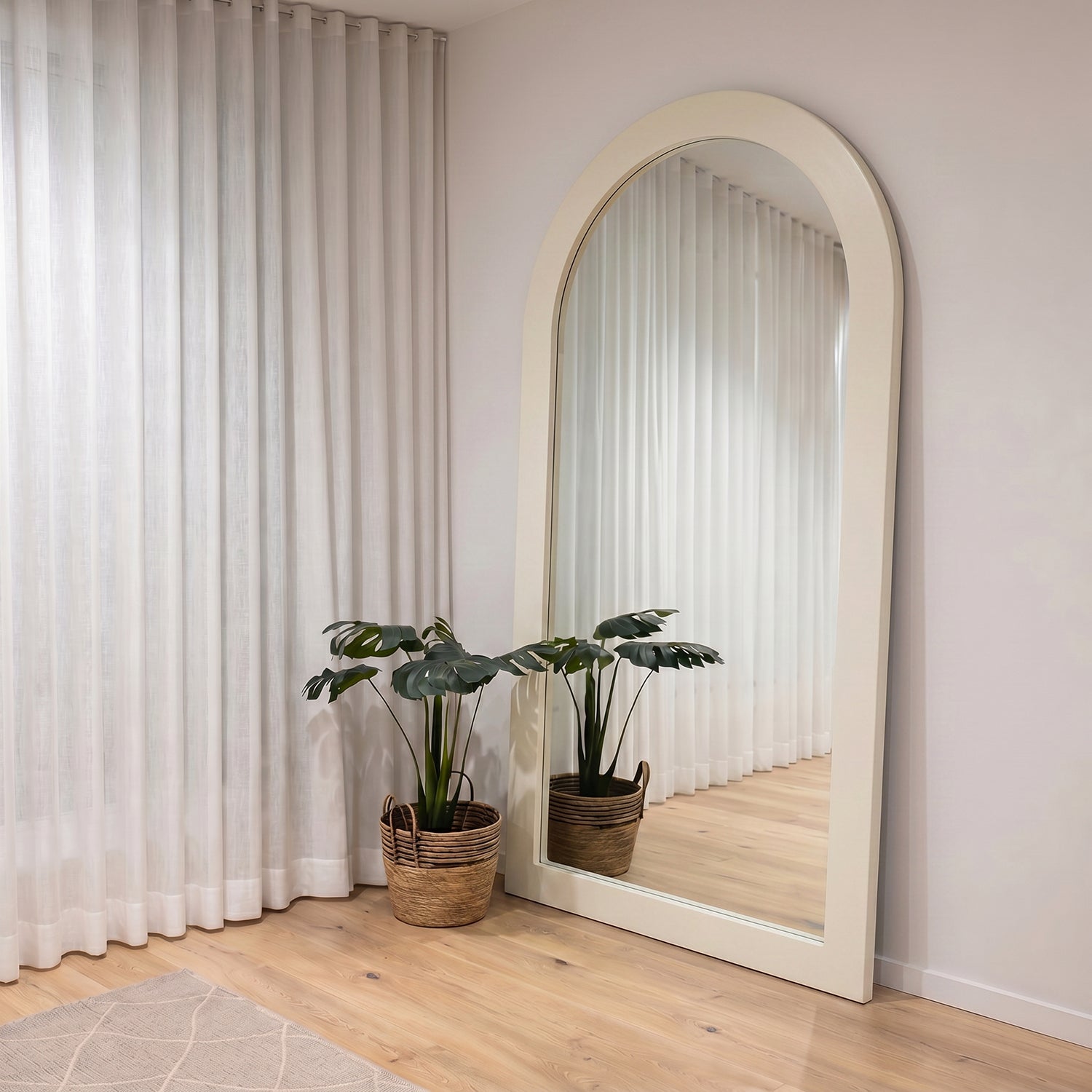 PREVENTA - Espejo Curvo Cuerpo Entero Blanco 200x100cm