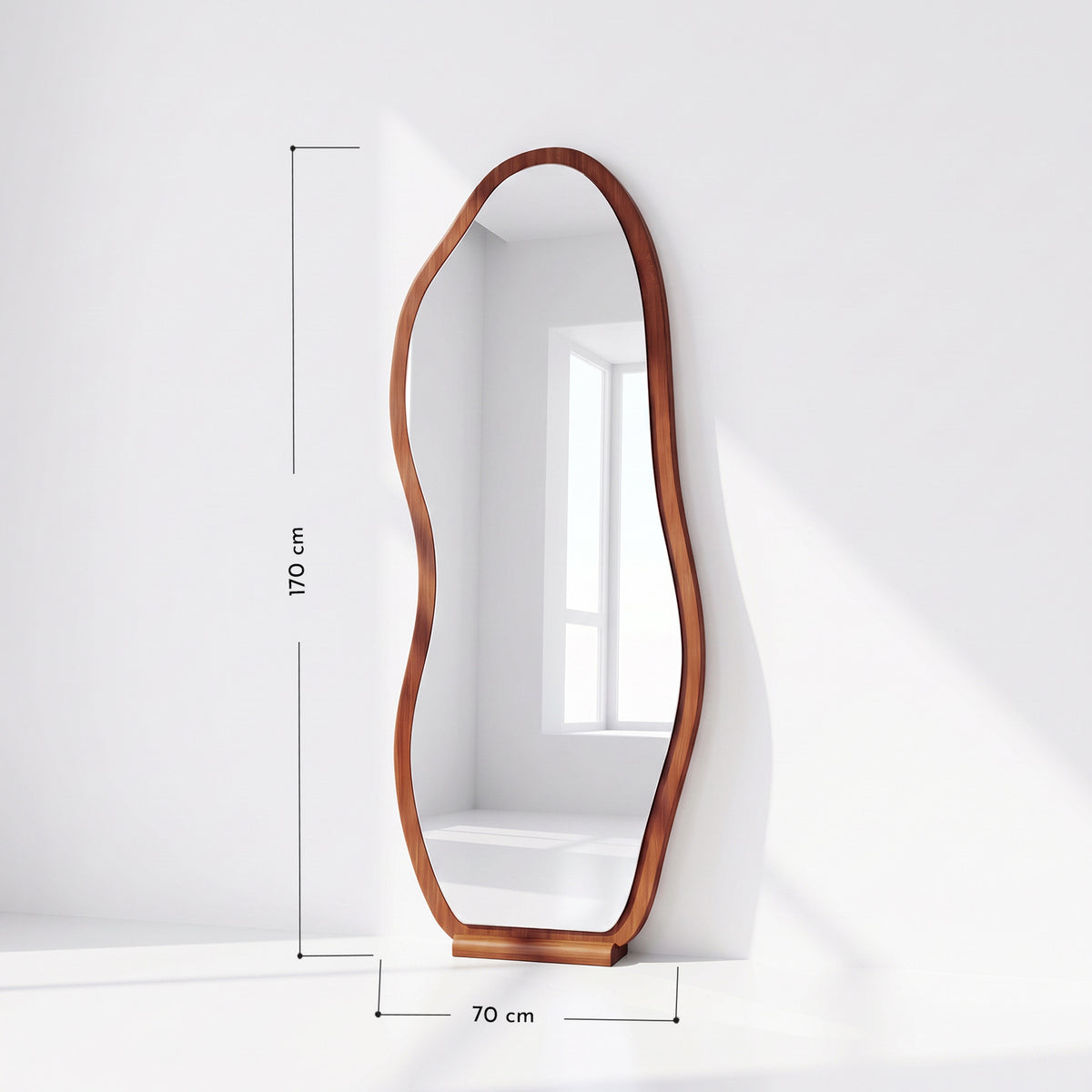 PREVENTA - Espejo Irregular Cuerpo Entero Nogal 170x70cm Madera