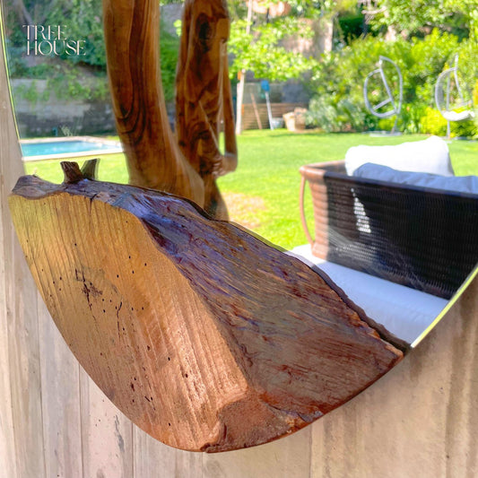 Espejo Madera Rústico Lago Natural 80x60cm