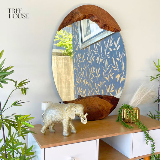 Espejo Madera Rústico Lago Natural 80x60cm