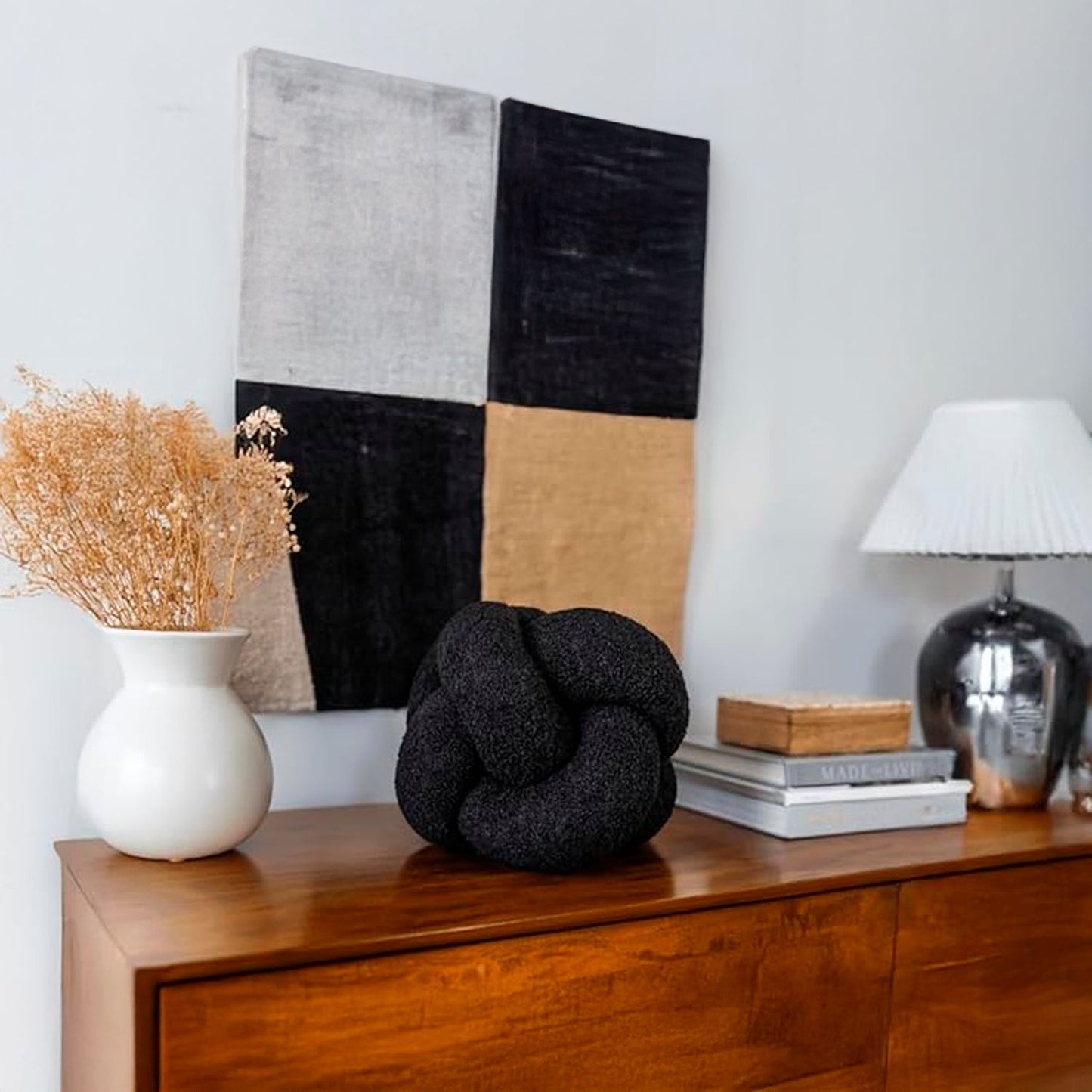 Cojín Nudo Negro Bouclé Deco