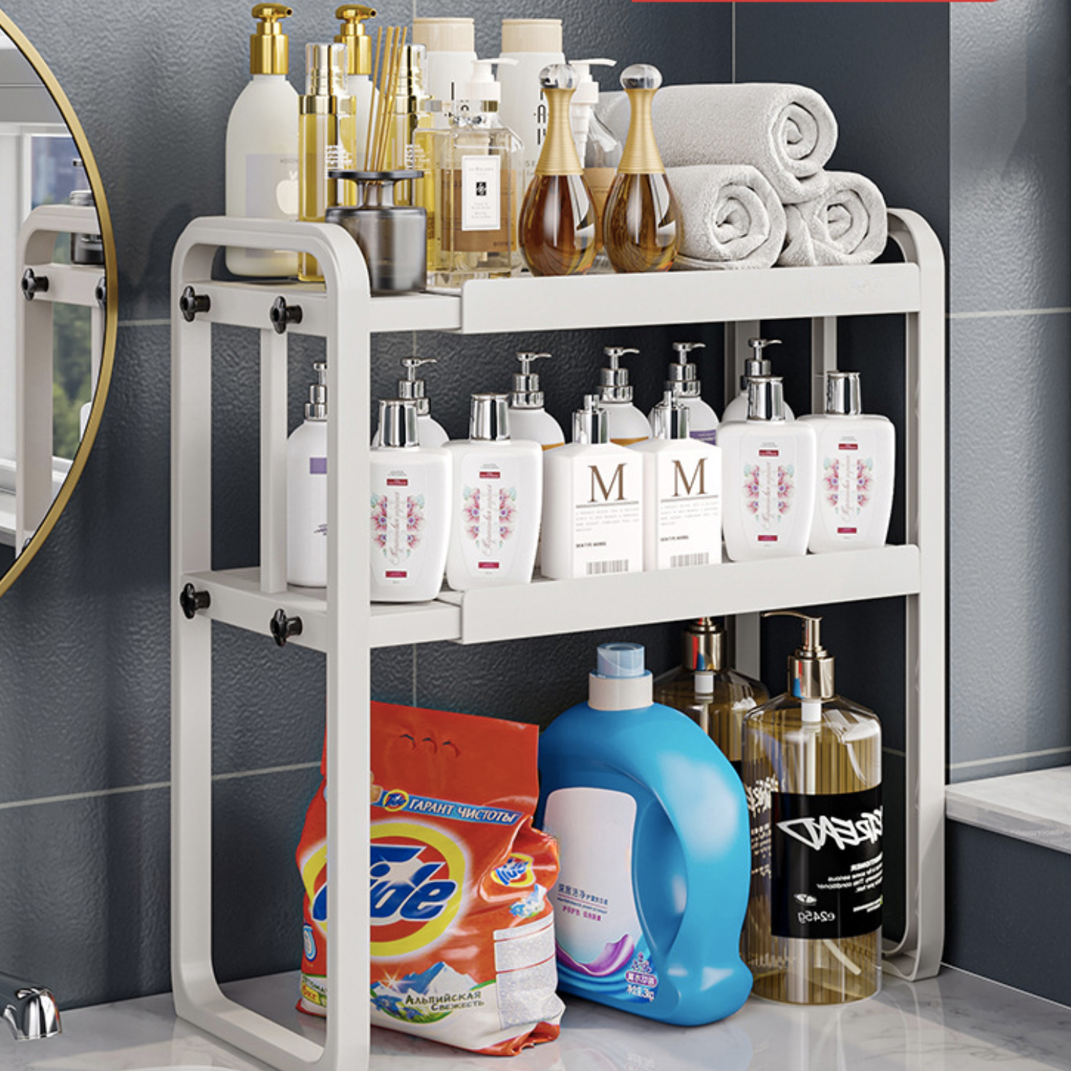 Estante Organizador Extensible Para Cocina 2 Niveles Blanco