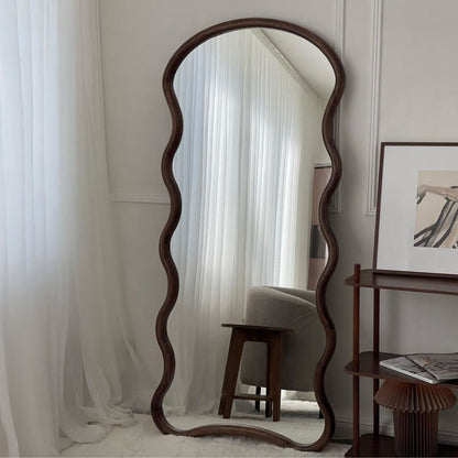 Espejo Ondas Macizo Nogal Cuerpo Entero 180x80cm