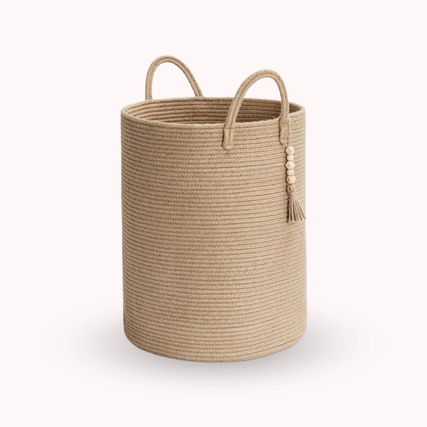 Cesta Tejida Cáñamo Beige