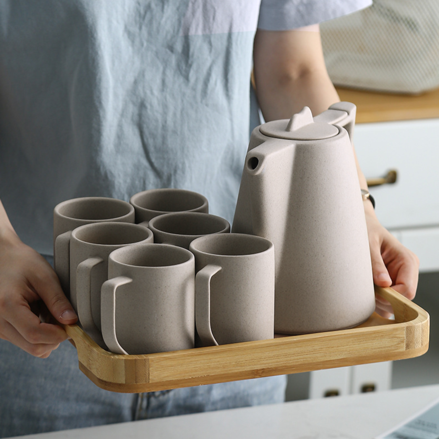 Juego de Té Retro Jarra y 6 Tazas