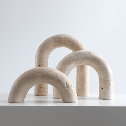 Set 3 Arcos Figura Deco Estilo Marmol Travertino