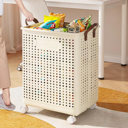 Cesta Plegable con Ruedas y Asas