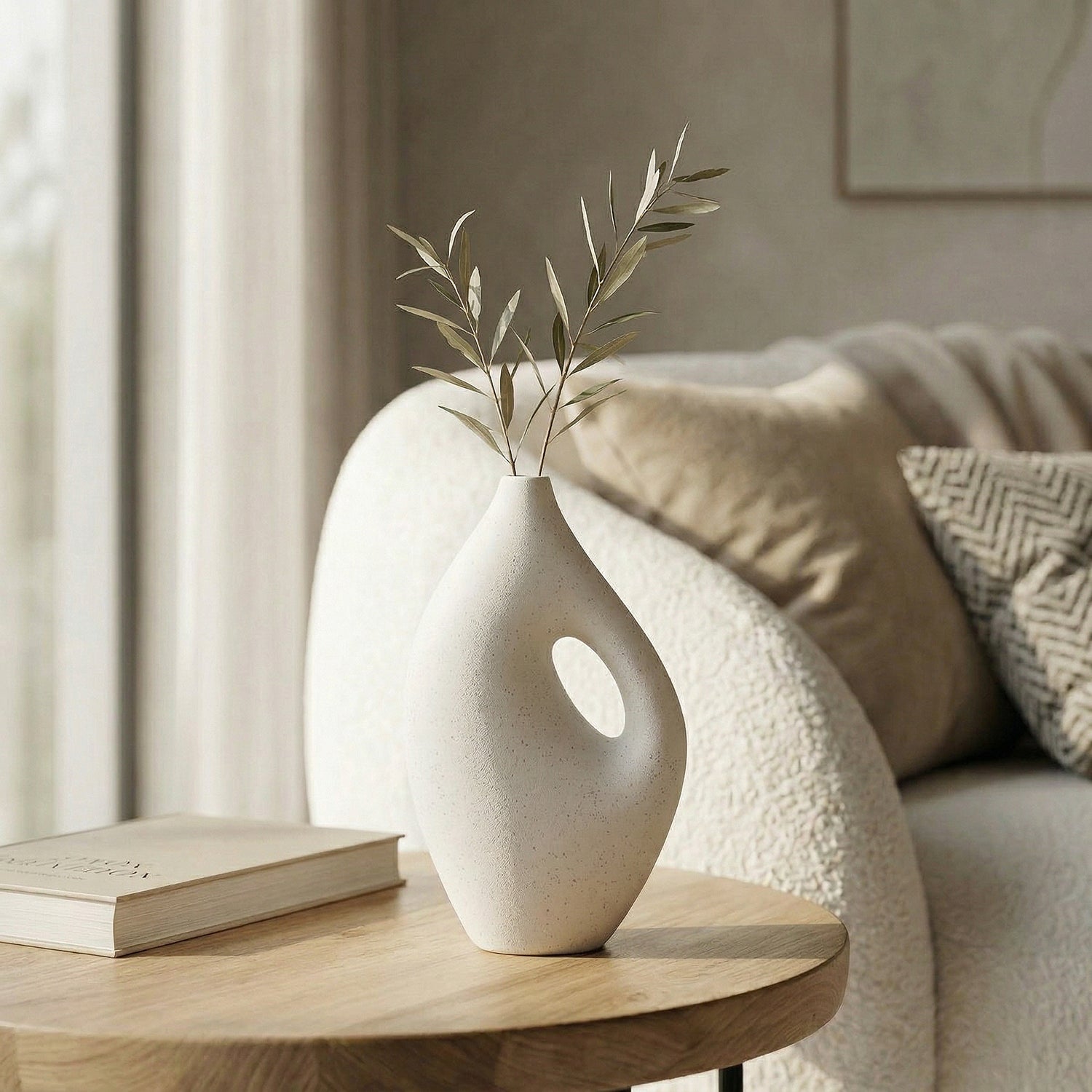 Florero Nórdico de Cerámica Jarré Blanco