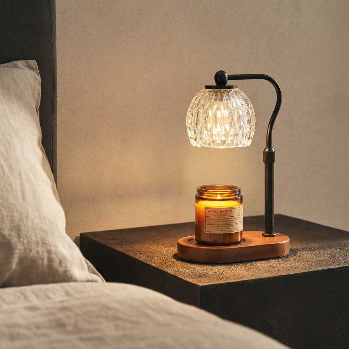 Lámpara Calentadora de Velas Aromáticas Farol Negro