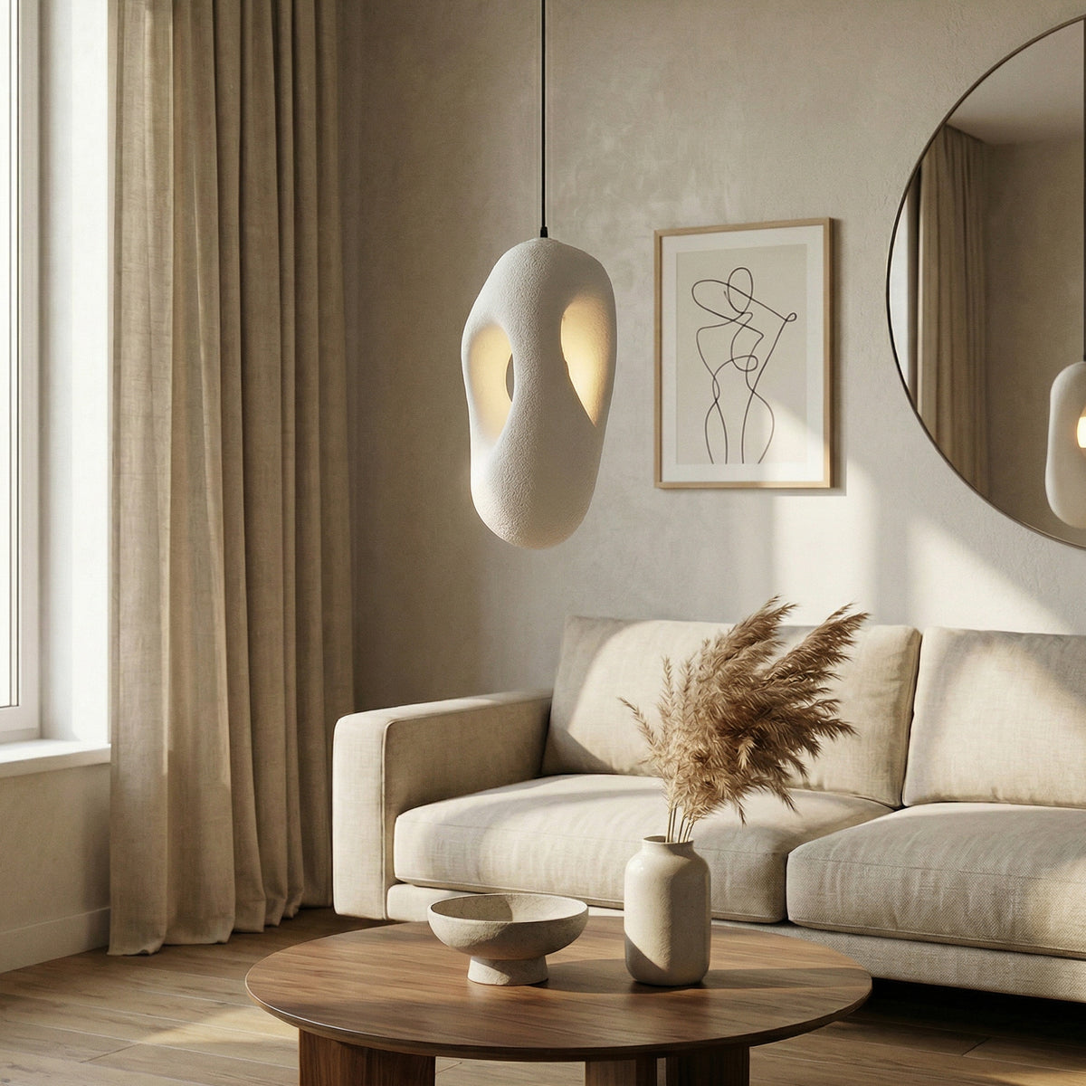 Lampara Colgante Japandi Zen Textura Kai