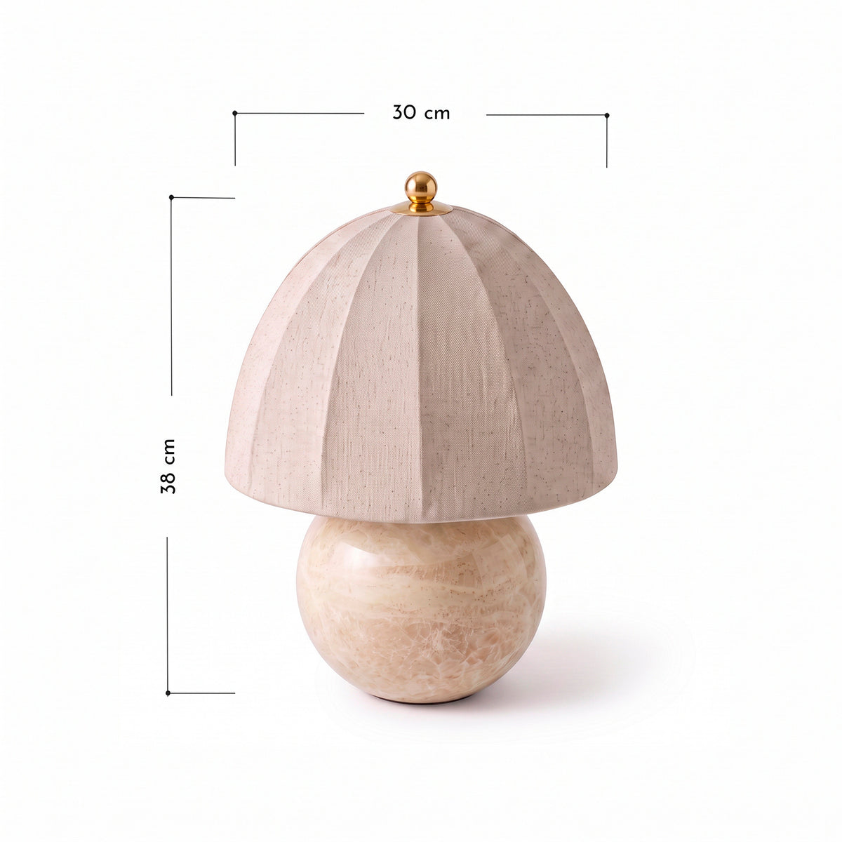 Lámpara de mesa con base de mármol y pantalla de lino