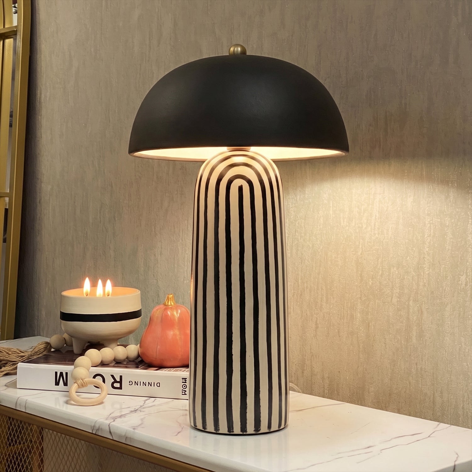PREVENTA - Lámpara de Mesa Mushroom Cebra