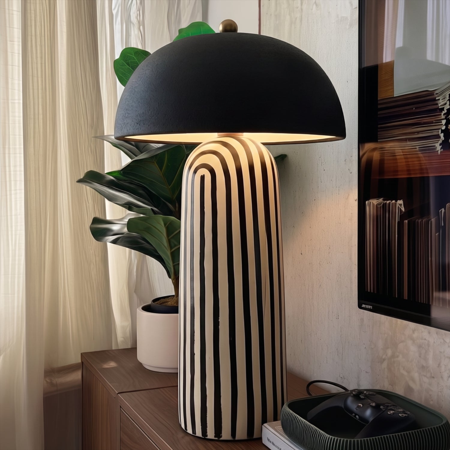 PREVENTA - Lámpara de Mesa Mushroom Cebra