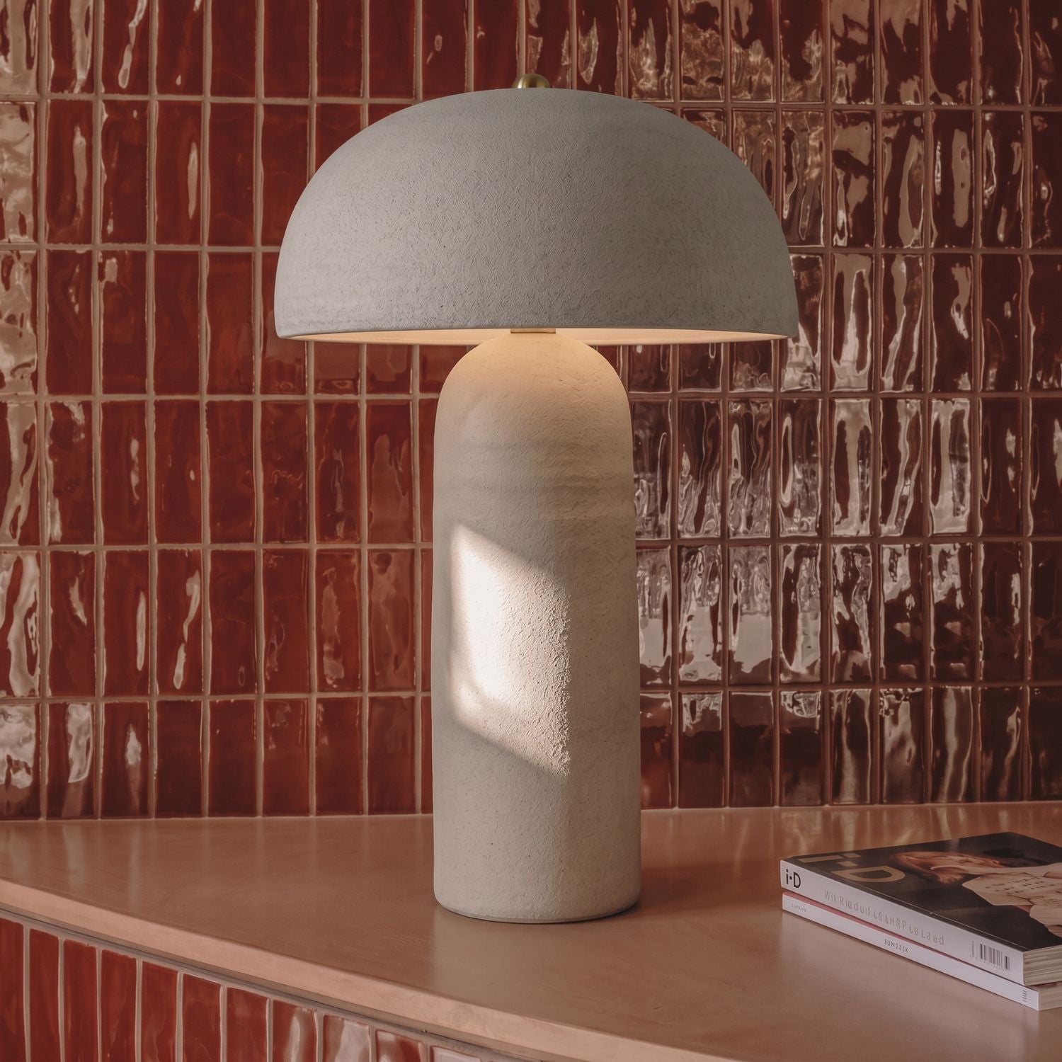 PREVENTA - Lámpara de Mesa Mushroom Cerámica Blanca