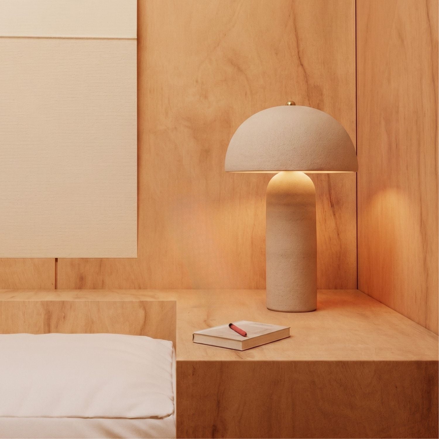 PREVENTA - Lámpara de Mesa Mushroom Cerámica Blanca