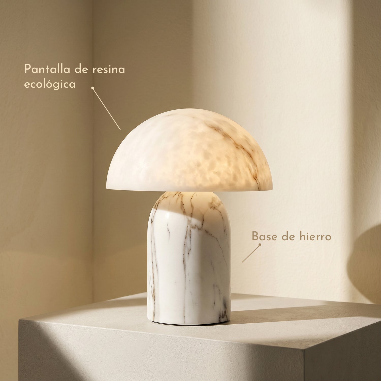 PREVENTA - Lámpara de Mesa Mushroom Mármol Blanco