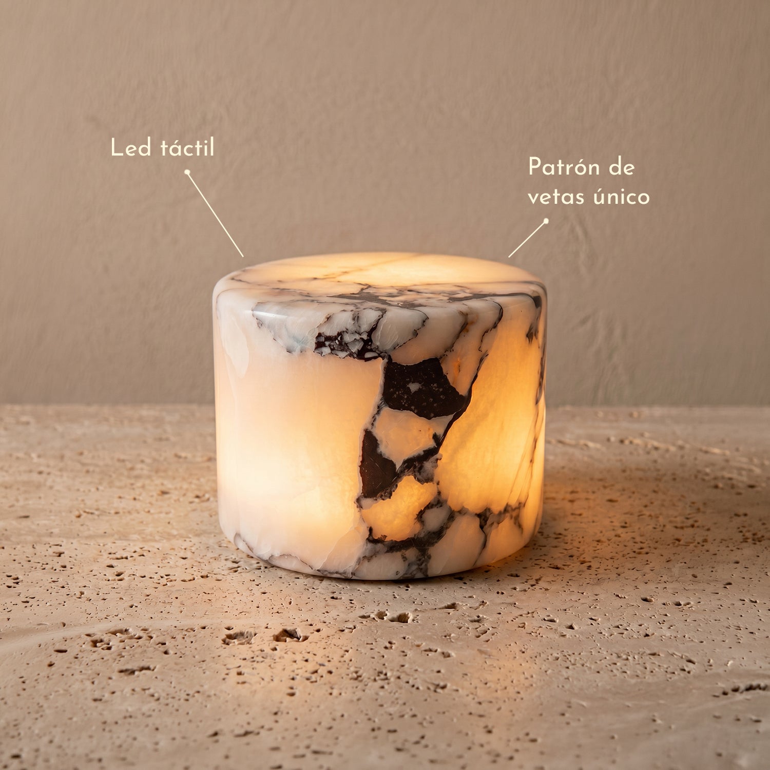 Lámpara de Mesa Táctil Estilo Mármol