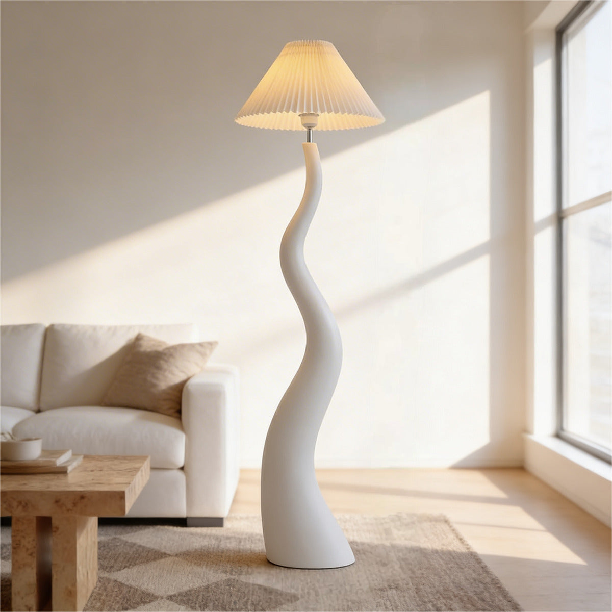 PREVENTA - Lámpara de Pie Curvy Japandi Pantalla Plisada